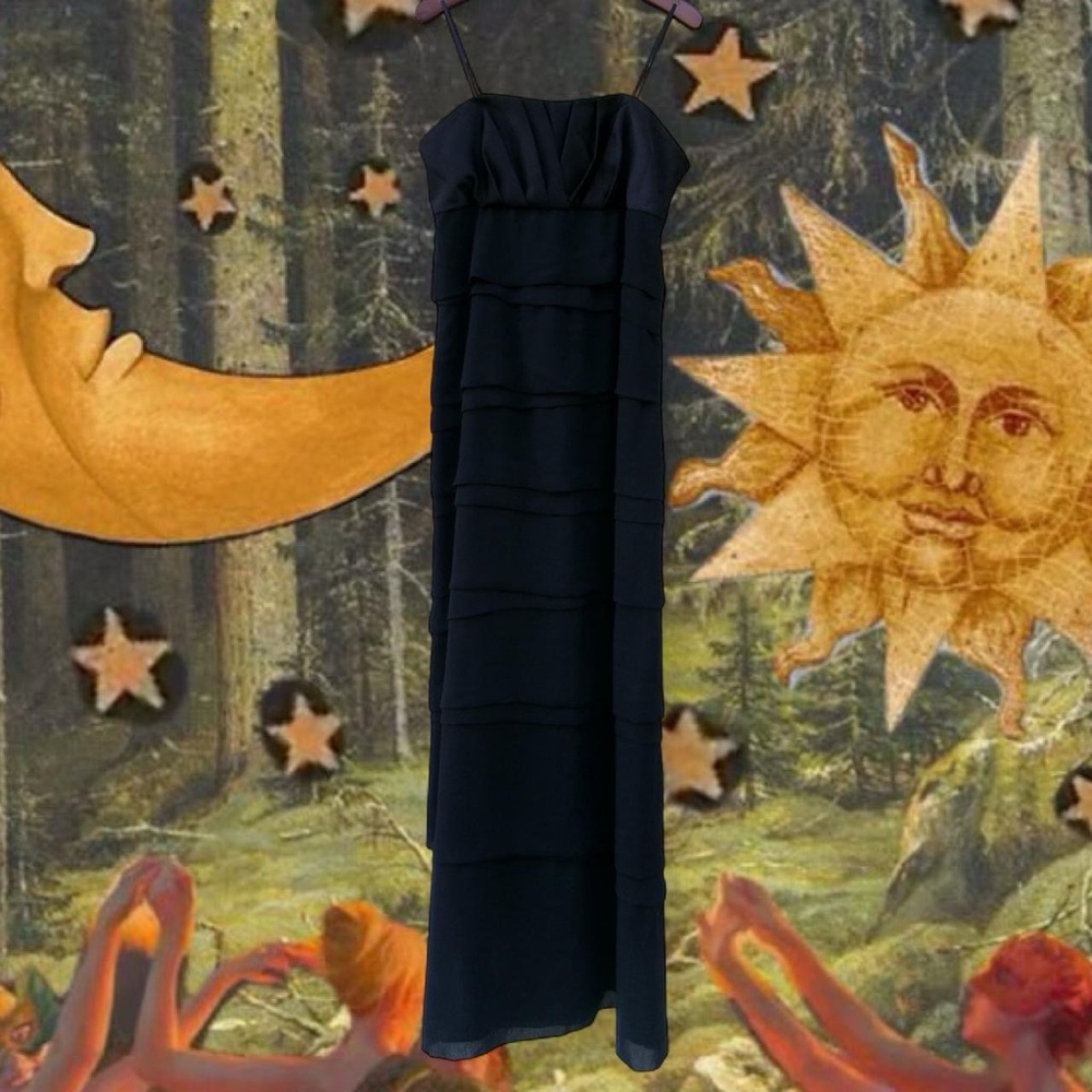 NWT Whimsigoth Black Layered Maxi Dress by maxandcleo